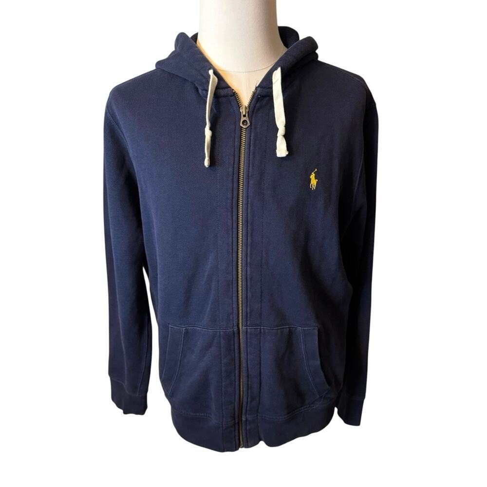Polo Ralph Lauren Men's XL Navy Blue Full Zip Hoodie w/ Pockets Embroidered $165